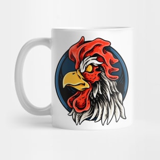 Rooster Head Illustration Mug